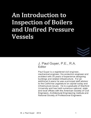 Bild des Verkufers fr An Introduction to Inspection of Boilers and Unfired Pressure Vessels (Paperback) zum Verkauf von Grand Eagle Retail