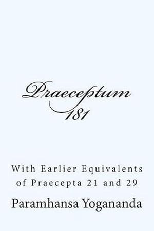 Immagine del venditore per Praeceptum 181: With Earlier Equivalents of Praecepta 21 and 29 (Paperback) venduto da Grand Eagle Retail