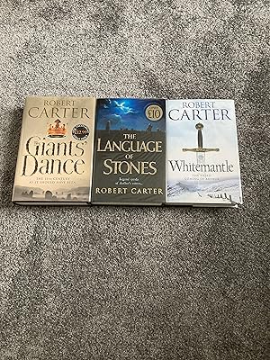 Seller image for THE LANGUAGE OF STONES TRILOGY: UK FIRST EDITION HARDCOVER SET: THE LANGUAGE OF STONES (SIGNED LINED DATED); THE GIANTS' DANCE (SIGNED LINED DATED); WHITEMANTLE for sale by Books for Collectors