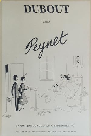 "DUBOUT CHEZ PEYNET" Affiche originale entoilée EXPOSITION MUSÉE PEYNET Antibes (1997) / Offset d...