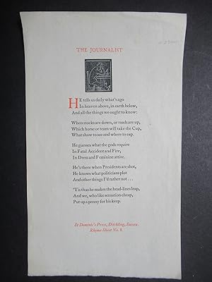 Seller image for THE JOURNALIST for sale by First Folio    A.B.A.A.