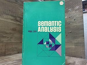 Imagen del vendedor de Semantic Analysis a la venta por Archives Books inc.