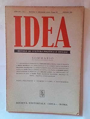 Idea. Mensile di cultura politica e sociale. Anno XII -N.1