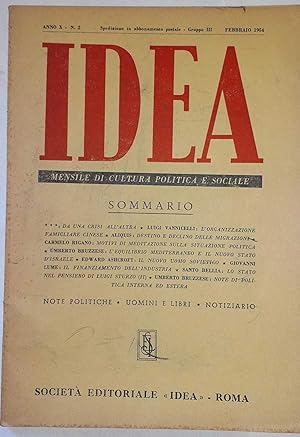 Idea. Mensile di cultura politica e sociale. Anno X - N.2