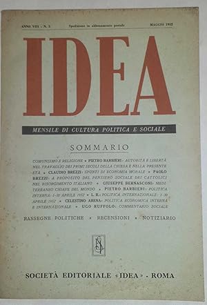 Idea. Mensile di cultura politica e sociale. Anno VIII.-N.5