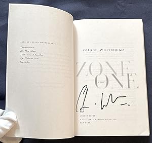 Seller image for ZONE ONE; A Novel for sale by Borg Antiquarian