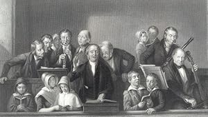 THE VILLAGE CHOIR After T. WEBSTER Engraved By BOURNE,1867 Steel Engraving