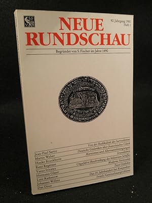 Imagen del vendedor de Neue Rundschau. 92. Jahrgang 1981, Heft 1 a la venta por ANTIQUARIAT Franke BRUDDENBOOKS