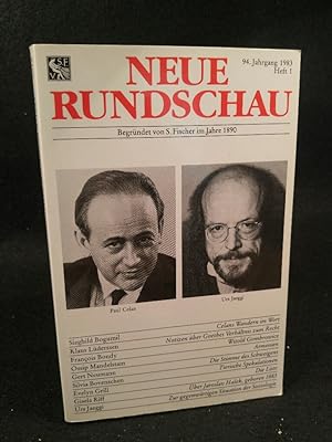 Imagen del vendedor de Neue Rundschau 94. Jahrgang 1983, Heft a la venta por ANTIQUARIAT Franke BRUDDENBOOKS