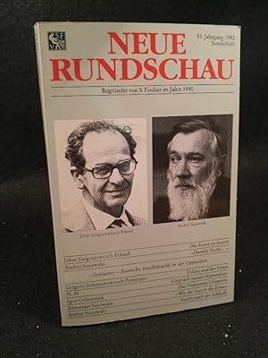 Seller image for Neue Rundschau Sonderhft, 93. Jahrgang 1982 for sale by ANTIQUARIAT Franke BRUDDENBOOKS