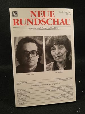 Seller image for Neue Rundschau 92. Jahrgang 1981 / Heft 4 for sale by ANTIQUARIAT Franke BRUDDENBOOKS