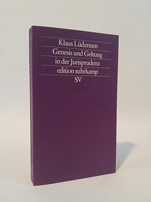 Seller image for Genesis und Geltung in der Jurisprudenz. [Neubuch] for sale by ANTIQUARIAT Franke BRUDDENBOOKS