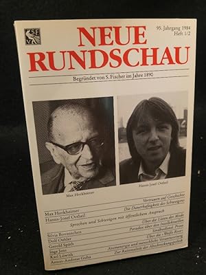 Bild des Verkufers fr Neue Rundschau 95. Jahrgang, Heft 1 /2 1984 zum Verkauf von ANTIQUARIAT Franke BRUDDENBOOKS