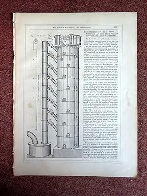 Imagen del vendedor de Description of the Blowing Machine at the Iron Works of Veckerhagan, Westphalia., an article from the 1853 Imperial Journal of Art, Science, Mechanics and Engineering a la venta por Tony Hutchinson