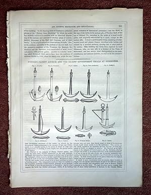 Imagen del vendedor de Porter's Patent Anchor and the Recent Government Trials at Sheerness., an article from the 1853 Imperial Journal of Art, Science, Mechanics and Engineering a la venta por Tony Hutchinson