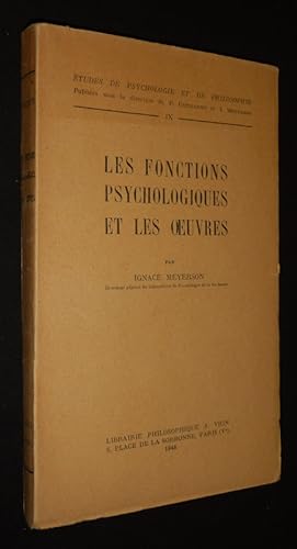 Bild des Verkufers fr Les Fonctions psychologiques et les oeuvres zum Verkauf von Abraxas-libris