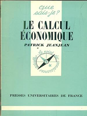 Bild des Verkufers fr Le calcul economique zum Verkauf von Librodifaccia