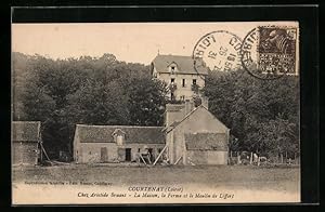 Bild des Verkufers fr Carte postale Courtenay, Chez Aristide Bruant, La Maison, Le Ferme et le Moulin de Liffert zum Verkauf von Bartko-Reher