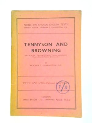 Imagen del vendedor de Tennyson and Browning a la venta por World of Rare Books