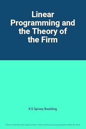 Imagen del vendedor de Linear Programming and the Theory of the Firm a la venta por Ammareal