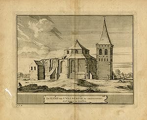 Antique Print-Architecture-The St. Walburgis church in Groningen-Schijnvoet-1733