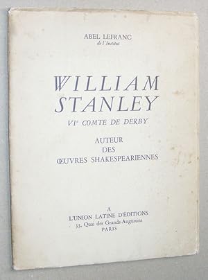 William Stanley VIe Comte de Derby, Auteur des Oeuvres Shakespeariennes