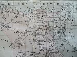 Egypt Nubia Red Sea Nile River Cairo c. 1850-8 Archer engraved map