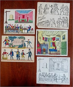 Dickens Oliver Twist c. 1839-60 Pollock's Characters & Scenes Lot x 5 prints