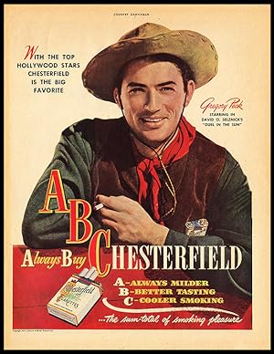 Seller image for Gregory Peck for A. B. Chesterfield: Print Ad for sale by Diatrope Books