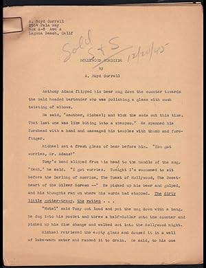 Bild des Verkufers fr Hollywood Homicide (Original Typescript of a Short Story Sold to Street & Smith's Detective Story Magazine in 1945) zum Verkauf von JNBookseller