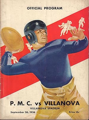 Official Program: P.M.C. vs Villanova, September 26, 1936