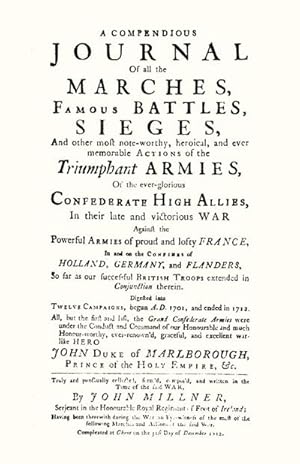 Imagen del vendedor de COMPENDIOUS JOURNAL OF ALL THE MARCHES FAMOUS BATTLES & SIEGES (of Marlborough) a la venta por AHA-BUCH GmbH