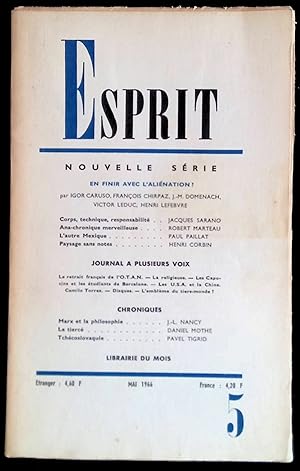 Imagen del vendedor de Esprit n349 mai 1966 - En finir avec l'alination ? a la venta por LibrairieLaLettre2