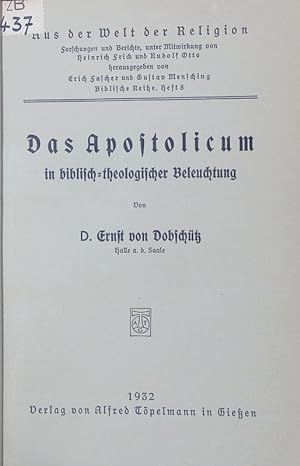 Bild des Verkufers fr Das Apostolicum in biblisch-theologischer Beleuchtung. zum Verkauf von Antiquariat Bookfarm