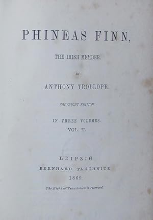 Immagine del venditore per Phineas Finn, the Irish member, 2. venduto da Antiquariat Bookfarm