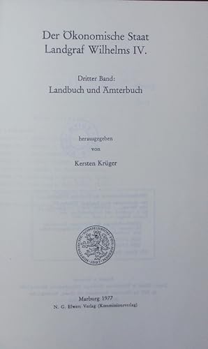 Bild des Verkufers fr Landbuch und mterbuch. zum Verkauf von Antiquariat Bookfarm