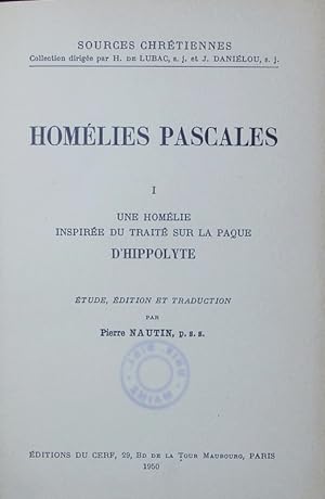 Immagine del venditore per Une homlie inspire du Trait sur la pque d'Hippolyte. venduto da Antiquariat Bookfarm