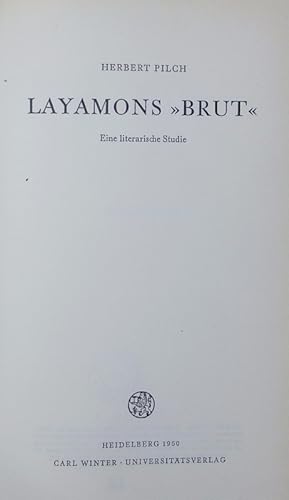 Seller image for Layamons "Brut". eine literarische Studie. for sale by Antiquariat Bookfarm