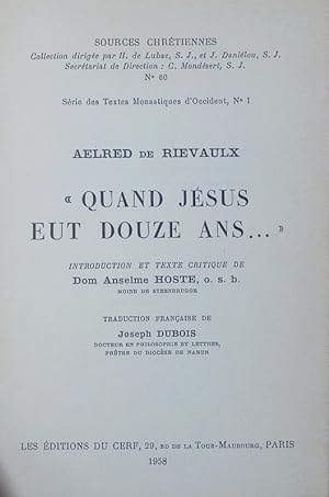 Bild des Verkufers fr Quand Jsus eut douze ans. zum Verkauf von Antiquariat Bookfarm