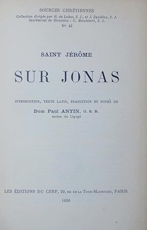 Bild des Verkufers fr Sur Jonas. zum Verkauf von Antiquariat Bookfarm