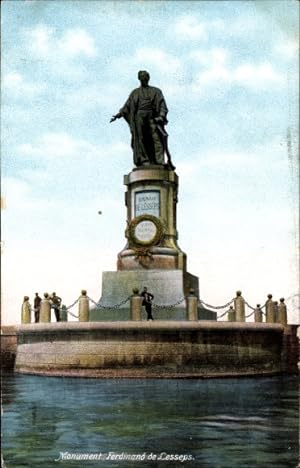 Bild des Verkufers fr Ansichtskarte / Postkarte Port Said gypten, Monument Ferdinand de Lesseps zum Verkauf von akpool GmbH