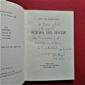 Bild des Verkufers fr Poema del Sentir. (Ejemplar dedicado). zum Verkauf von Carmichael Alonso Libros