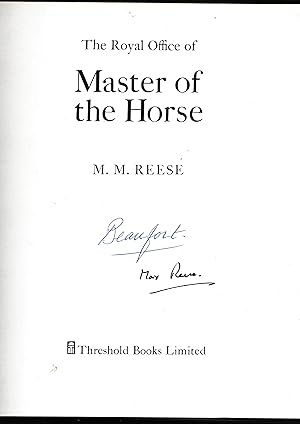 Image du vendeur pour The Royal Office of Master of the Horse (association copy) mis en vente par The Sanctuary Bookshop.