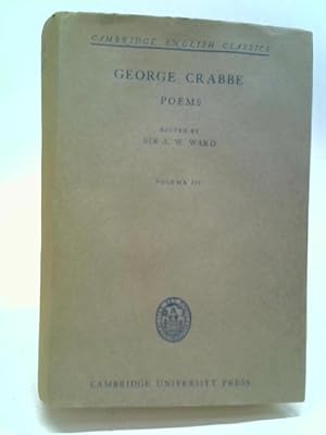 Bild des Verkufers fr George Crabbe - Poems Volume III zum Verkauf von World of Rare Books