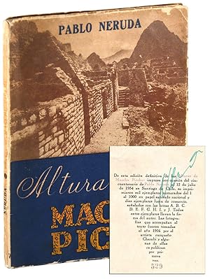 Image du vendeur pour ALTURAS DE MACCHU PICCHU (THE HEIGHTS OF MACCHU PICCHU)   LIMITED EDITION, SIGNED mis en vente par Captain Ahab's Rare Books, ABAA