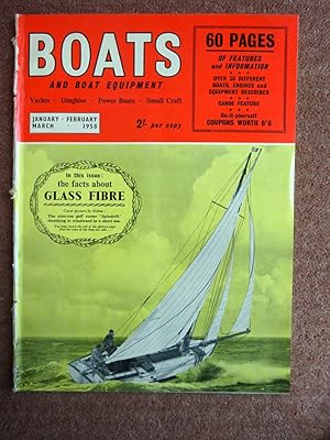 Bild des Verkufers fr BOATS and Boat Equipment, Yachts, Dinghies, Power Boats, Small Craft. Vol 1 No 9. Jan, Feb, March 1958 Magazine. zum Verkauf von Tony Hutchinson
