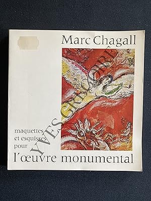 Seller image for MARC CHAGALL-MAQUETTES ET ESQUISSES POUR L'OEUVRE MONUMENTAL-CATALOGUE-MUSEE DE NICE--JUILLET-SEPTEMBRE 1974 for sale by Yves Grgoire