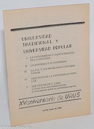 Universidad tradicional y universidad popular: XV aniversario de URUS