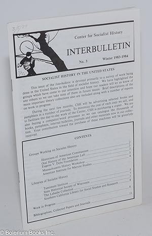 Image du vendeur pour Interbulletin No. 3 Winter 1983-1984 mis en vente par Bolerium Books Inc.