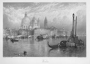 VENICE After BIRKET FOSTER Engraved by WILLMORE,ca1860's Steel Engraving